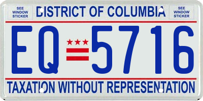 DC license plate EQ5716