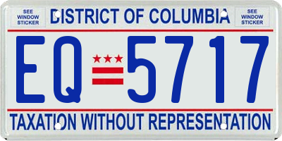 DC license plate EQ5717