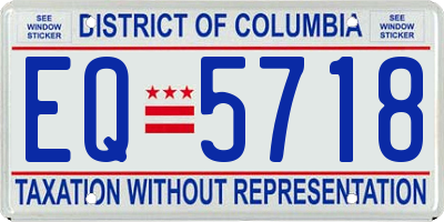 DC license plate EQ5718