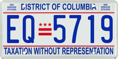 DC license plate EQ5719