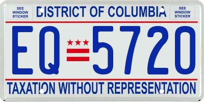 DC license plate EQ5720