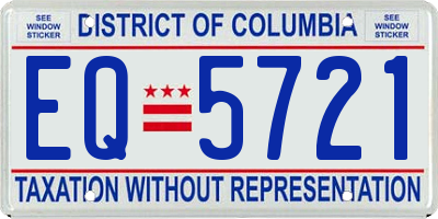 DC license plate EQ5721