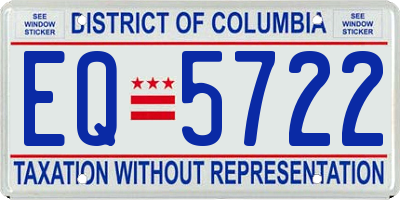 DC license plate EQ5722