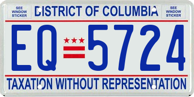 DC license plate EQ5724