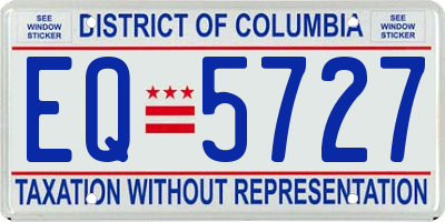 DC license plate EQ5727