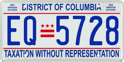DC license plate EQ5728