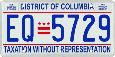 DC license plate EQ5729
