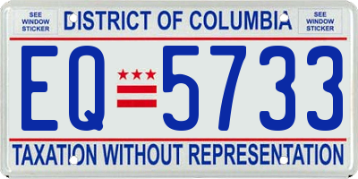 DC license plate EQ5733