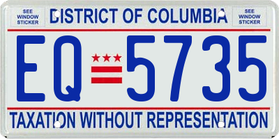 DC license plate EQ5735