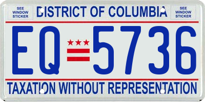 DC license plate EQ5736