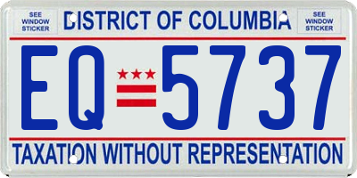 DC license plate EQ5737