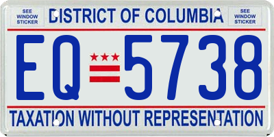 DC license plate EQ5738
