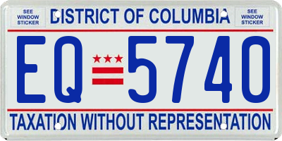 DC license plate EQ5740