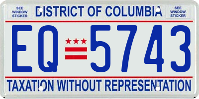 DC license plate EQ5743