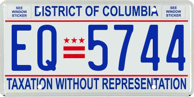 DC license plate EQ5744