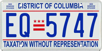 DC license plate EQ5747