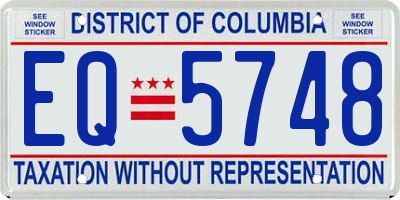 DC license plate EQ5748
