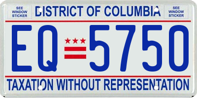 DC license plate EQ5750