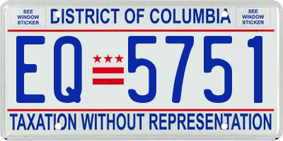 DC license plate EQ5751