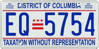 DC license plate EQ5754
