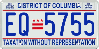 DC license plate EQ5755