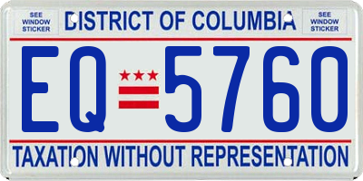 DC license plate EQ5760