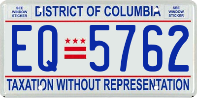 DC license plate EQ5762