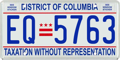 DC license plate EQ5763