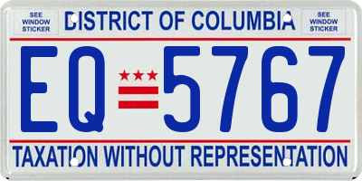 DC license plate EQ5767