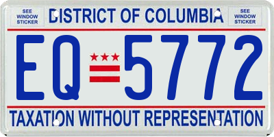 DC license plate EQ5772