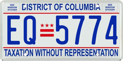 DC license plate EQ5774