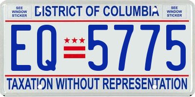 DC license plate EQ5775