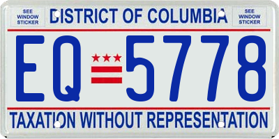 DC license plate EQ5778