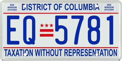 DC license plate EQ5781