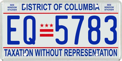 DC license plate EQ5783