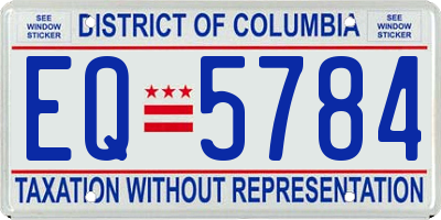DC license plate EQ5784