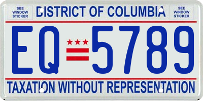 DC license plate EQ5789