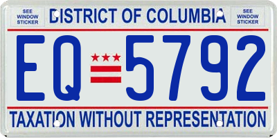 DC license plate EQ5792