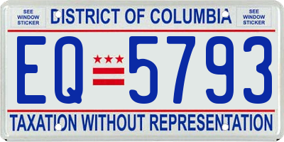 DC license plate EQ5793