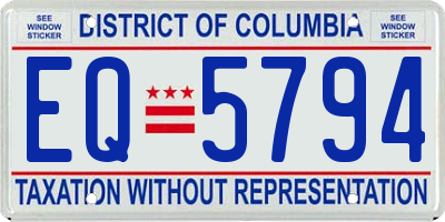 DC license plate EQ5794