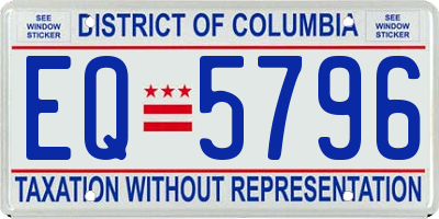 DC license plate EQ5796