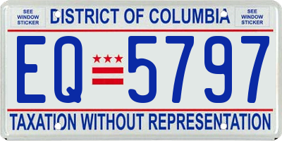 DC license plate EQ5797