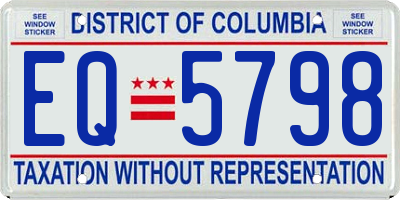 DC license plate EQ5798