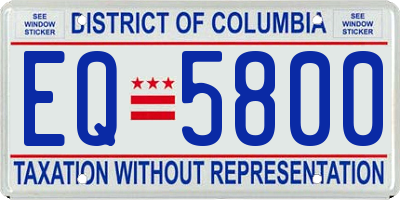DC license plate EQ5800