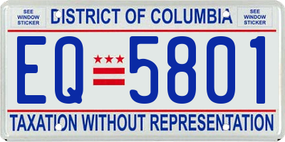 DC license plate EQ5801