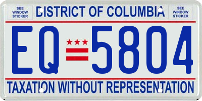 DC license plate EQ5804