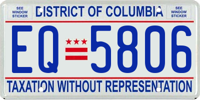 DC license plate EQ5806