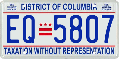 DC license plate EQ5807