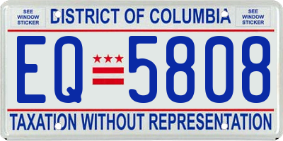 DC license plate EQ5808