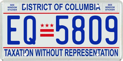 DC license plate EQ5809